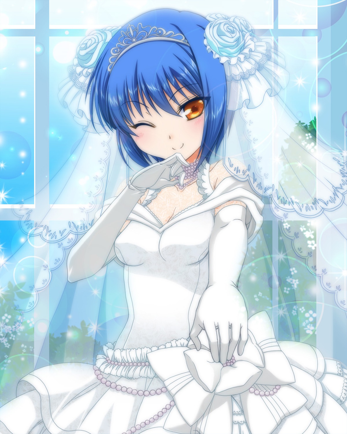 dress, ikeda_jun, little_busters!, nishizono_midori, see_through, wedding_dress