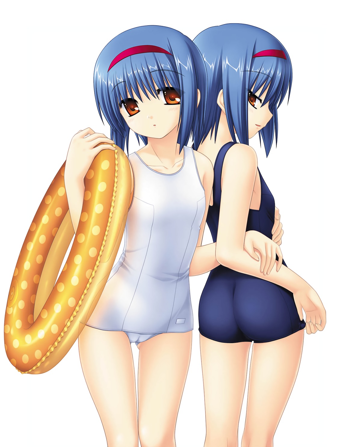 ass, cameltoe, key, little_busters!, na-ga, nishizono_midori, nishizono_mio, school_swimsuit