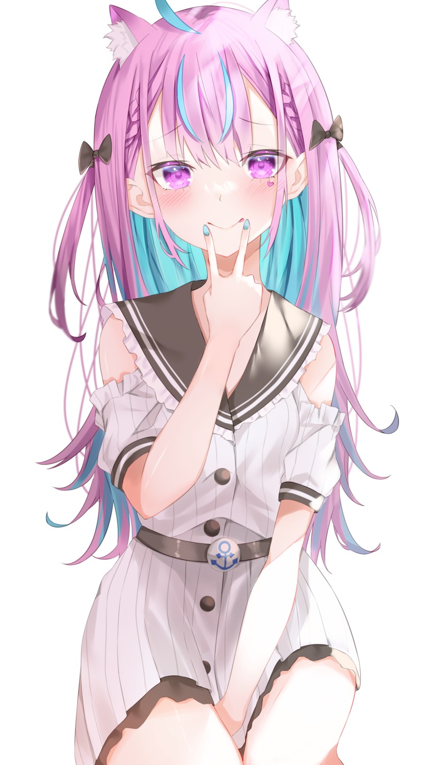 animal_ears, dress, hololive, minato_aqua, nekomimi, sutei_(arece15)