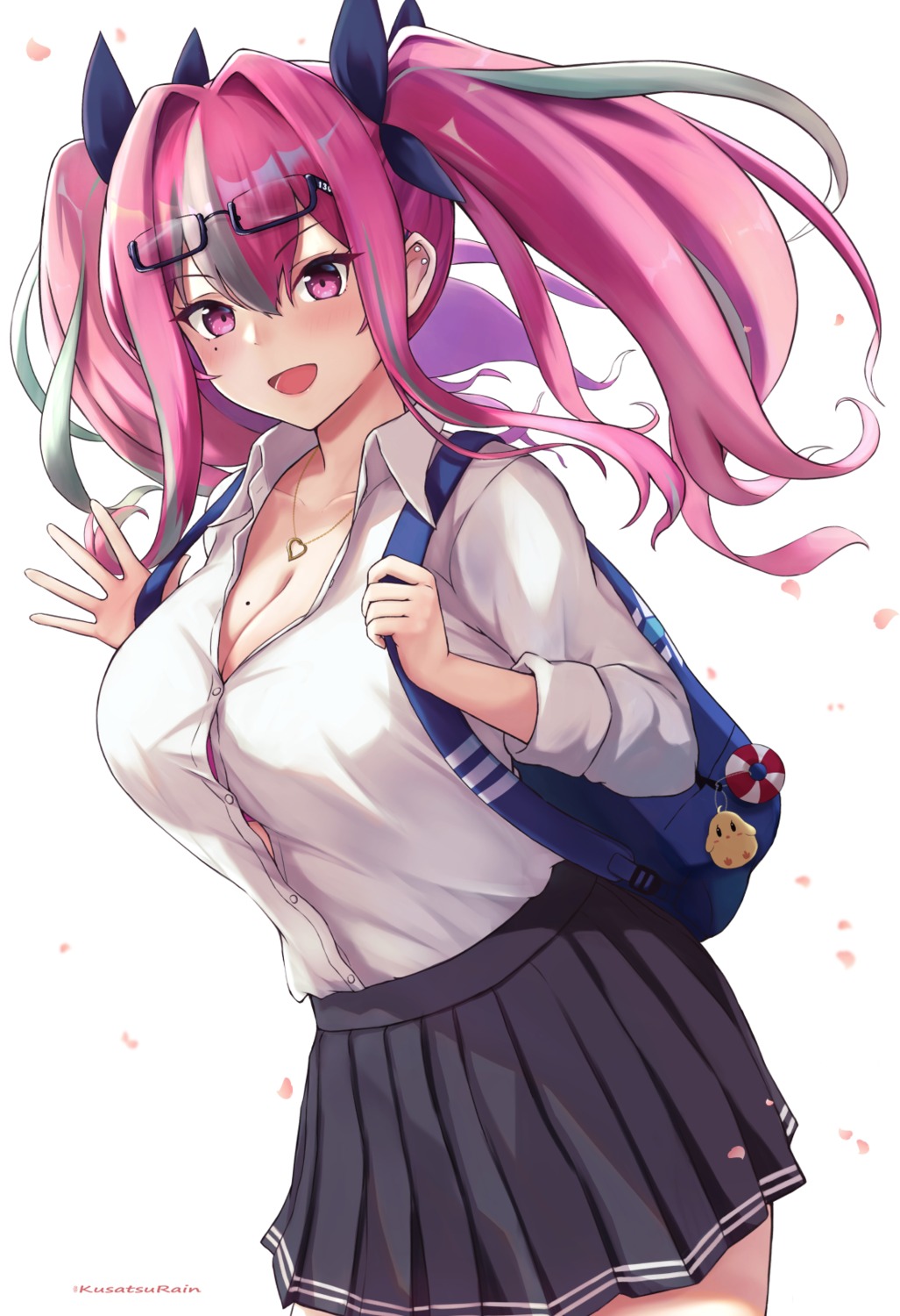 amano_kusatsu, azur_lane, bra, bremerton_(azur_lane), cleavage, manjuu_(azur_lane), megane, seifuku