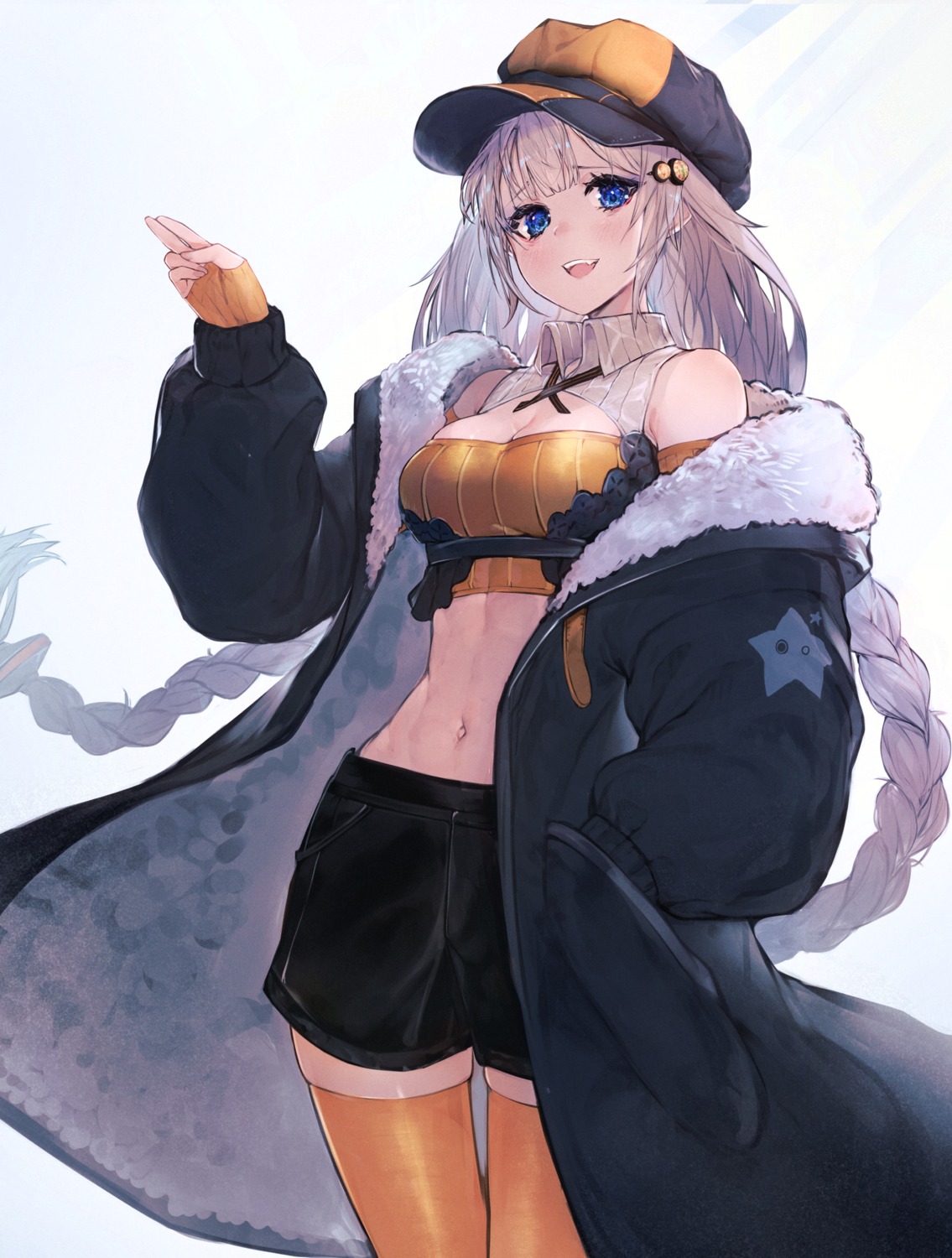 cleavage, hiiragi_mikoto, kizuna_akari, thighhighs, voiceroid