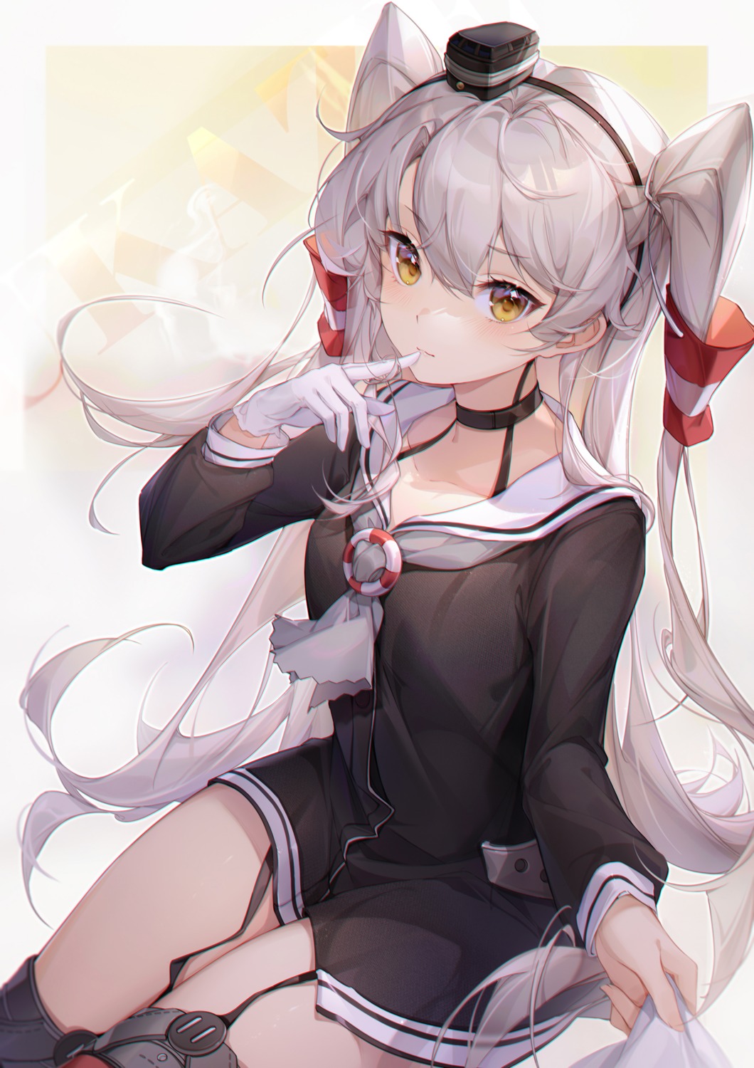 amatsukaze_(kancolle), irisrey, kantai_collection, seifuku, stockings, thighhighs