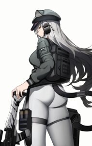 animal_ears, arknights, ass, cero_(last2stage), garter, gun, headphones, schwarz_(arknights)