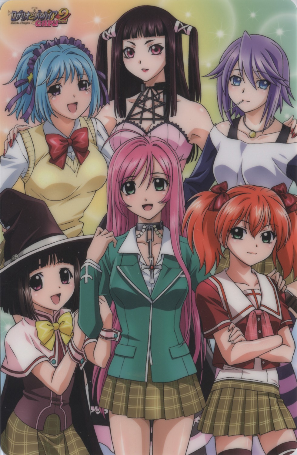 akashiya_moka, kurono_kurumu, rosario_to_vampire, seifuku, sendo_yukari, shirayuki_mizore, shuzen_kokoa, thighhighs