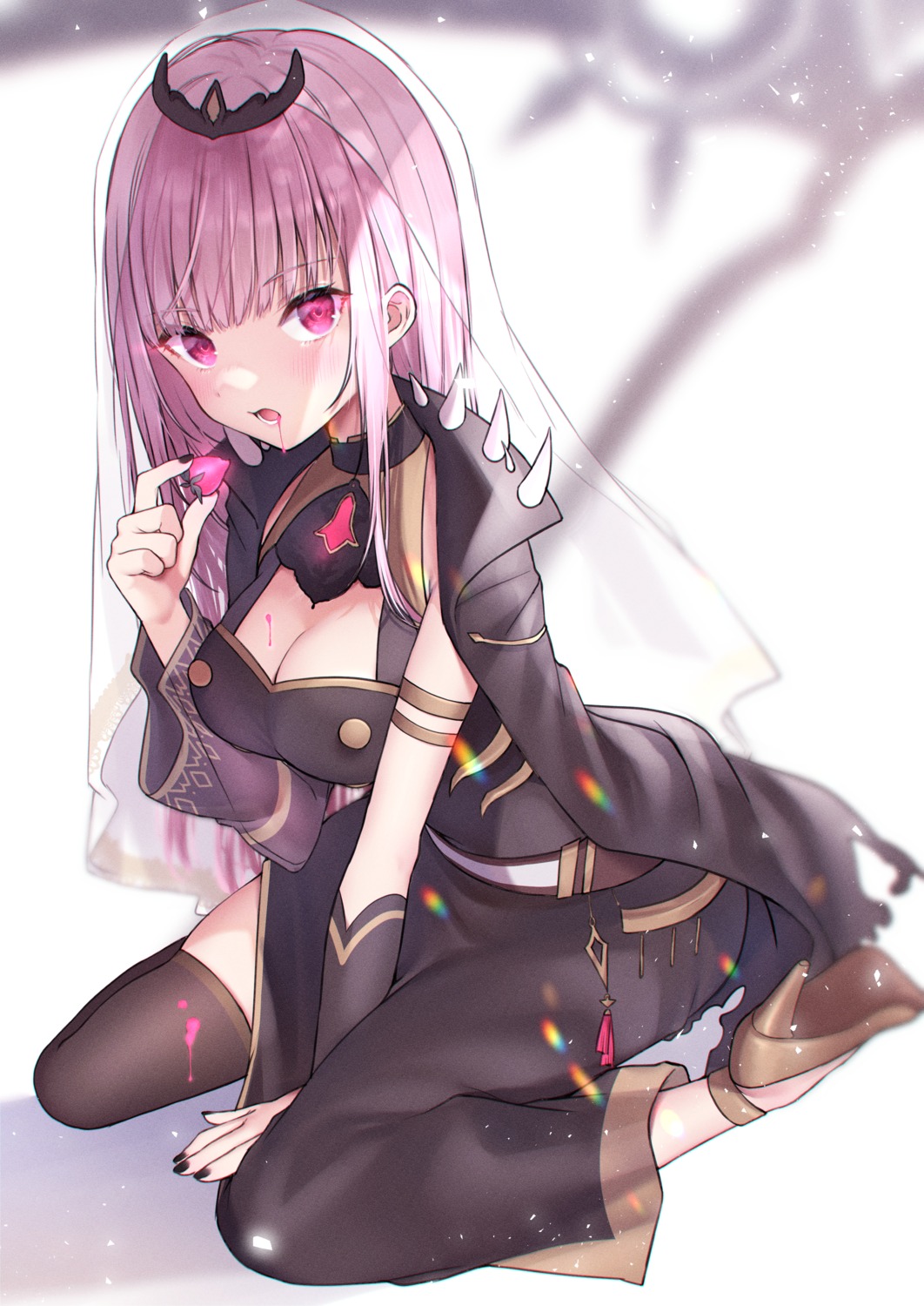 buta_tamako, cleavage, heels, hololive, hololive_english, mori_calliope, thighhighs