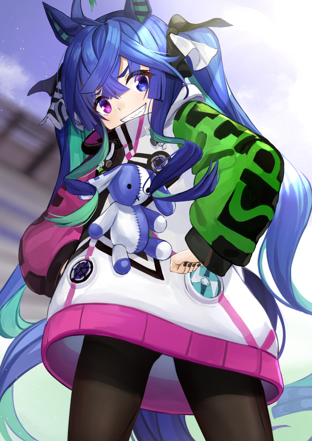 animal_ears, heterochromia, pantyhose, sereiteru, tail, twin_turbo_(umamusume), uma_musume_pretty_derby