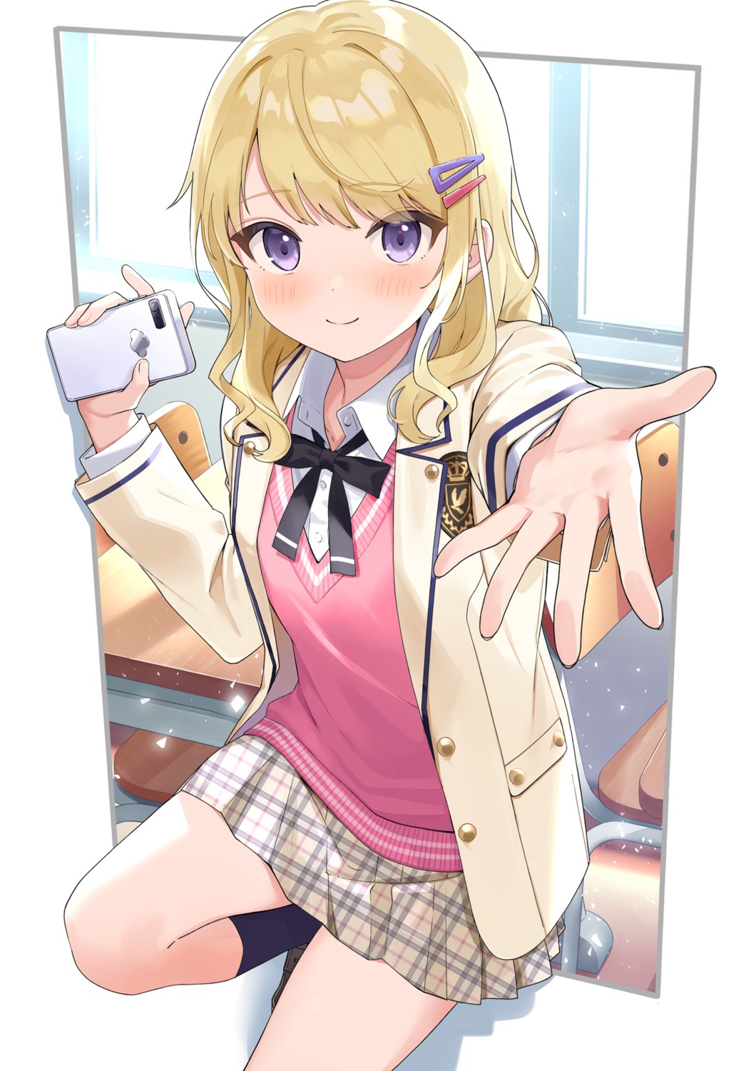 seifuku, skirt_lift, sweater, urata_asao