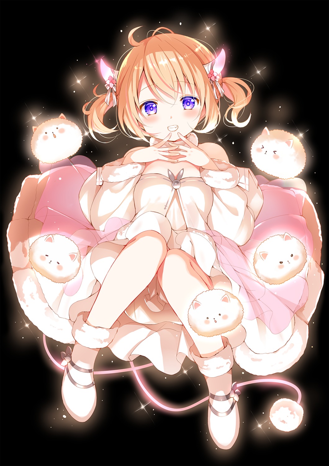 dress, gochuumon_wa_usagi_desu_ka?, horns, hoto_cocoa, koi, skirt_lift, tail, tippy_(gochiusa)