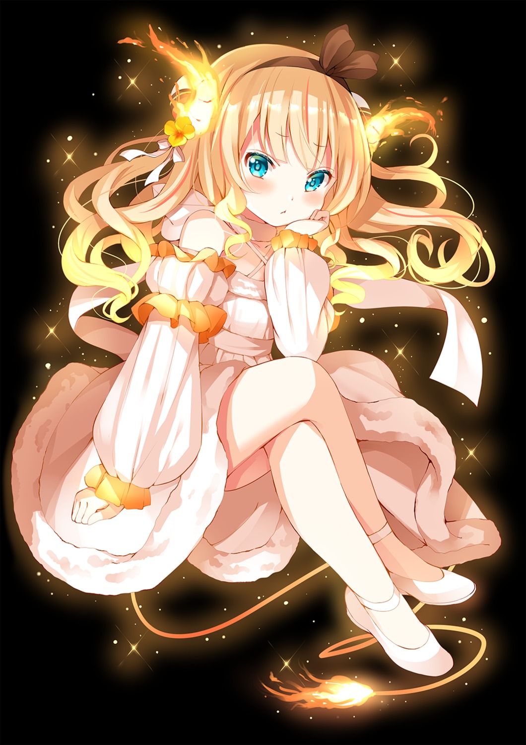 dress, gochuumon_wa_usagi_desu_ka?, horns, kirima_sharo, koi, skirt_lift, tail