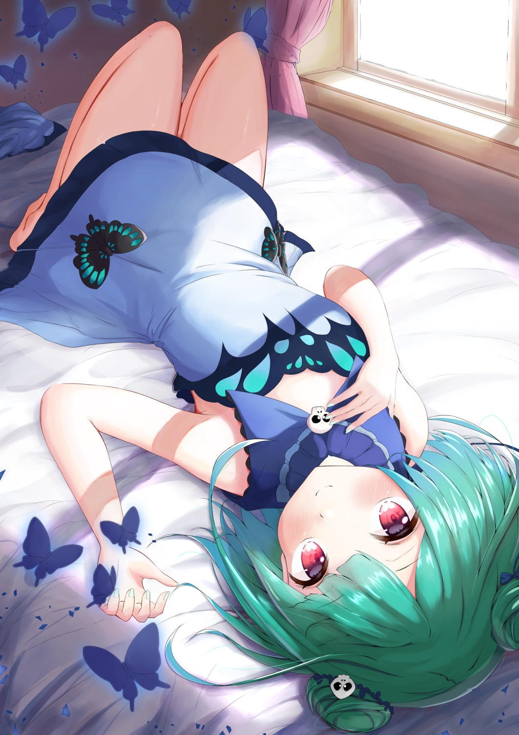 dress, hololive, kairono3jou, skirt_lift, uruha_rushia