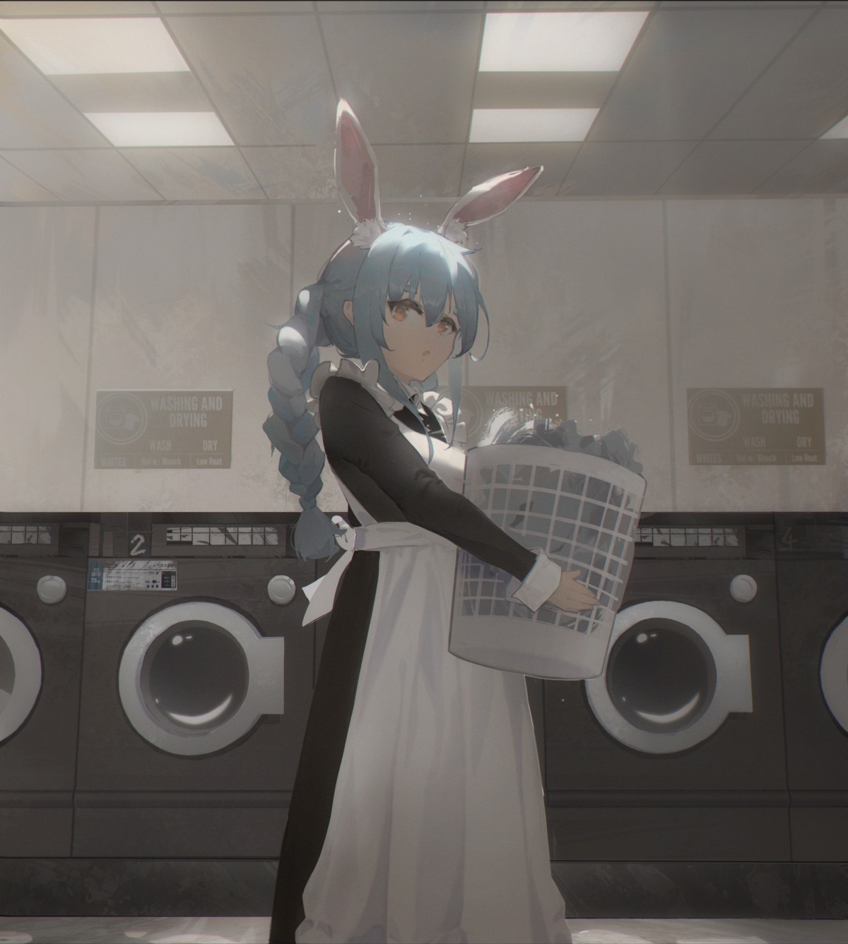 animal_ears, bunny_ears, hololive, maid, pipilili, usada_pekora