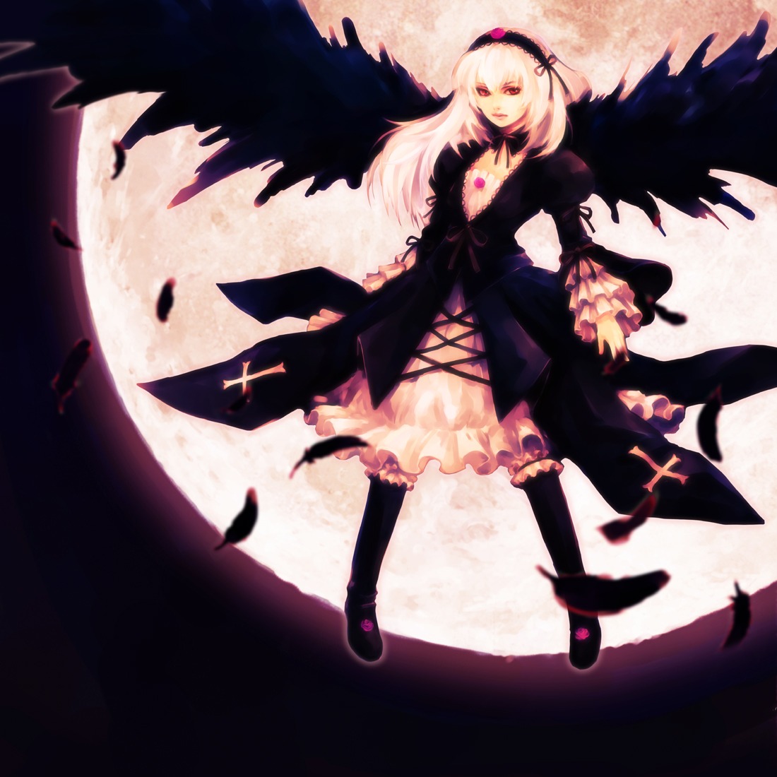 hironox, rozen_maiden, suigintou, wings