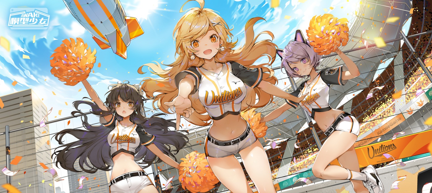 akizero1510, animal_ears, awake, cheerleader