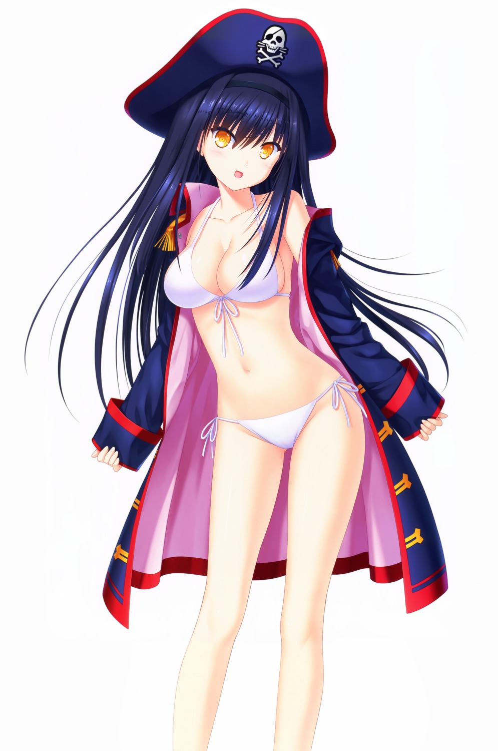 bikini, key, kushima_kamome, na-ga, open_shirt, pirate, possible_duplicate, summer_pockets, summer_pockets_reflection_blue, swimsuits