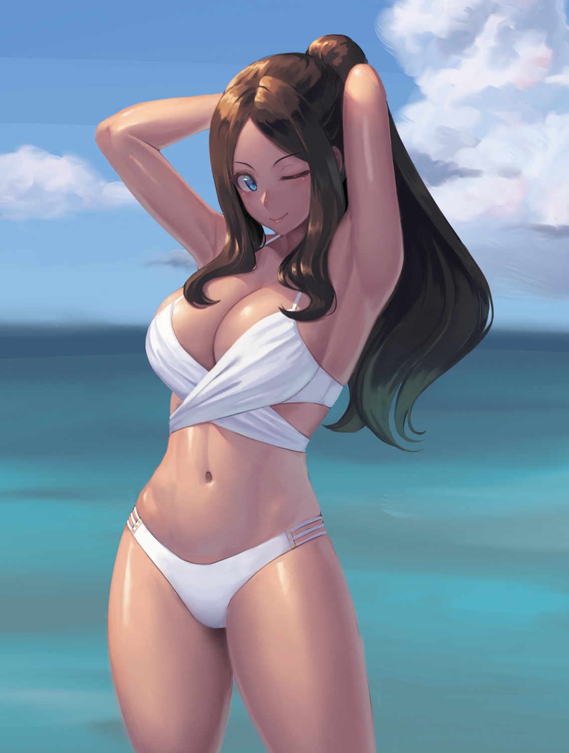 bikini, cleavage, fate/grand_order, leonardo_da_vinci_(fate), ranma_(kamenrideroz), swimsuits