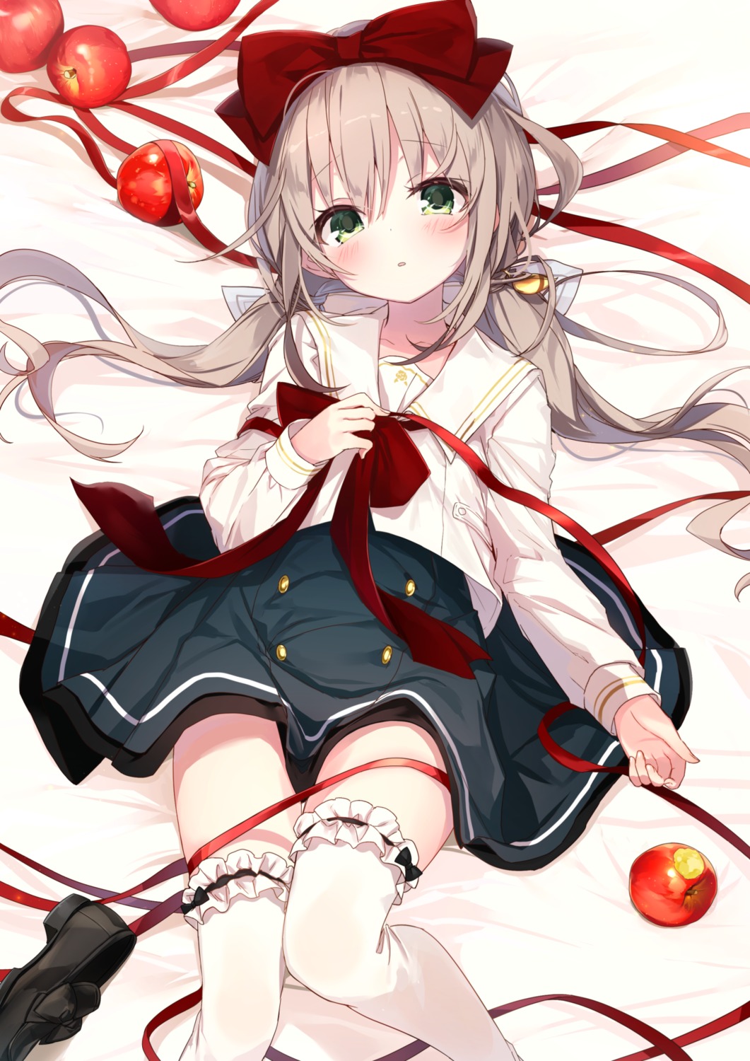 emia_(castilla), garter, seifuku, skirt_lift, thighhighs