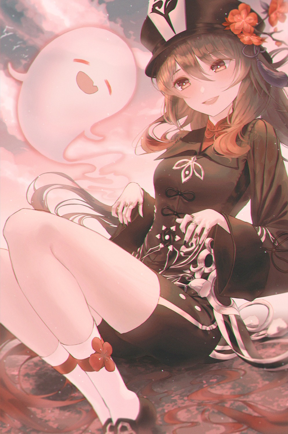 asian_clothes, genshin_impact, hhl_(ggul80hg58), hu_tao