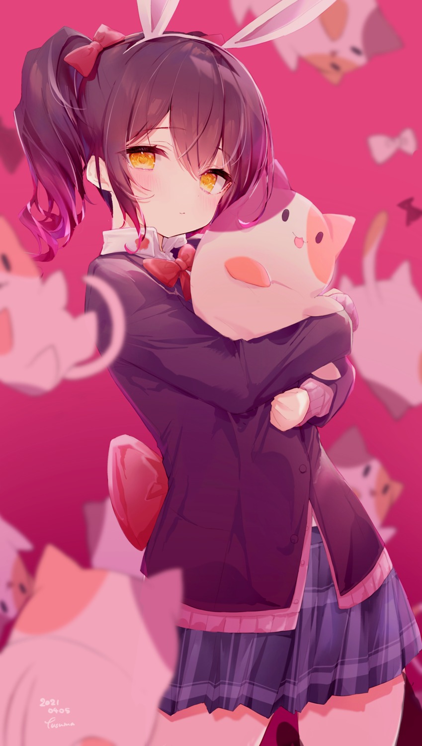 animal_ears, bunny_ears, d4dj, fusuma_(ramunezake), neko, oonaruto_muni, seifuku, sweater