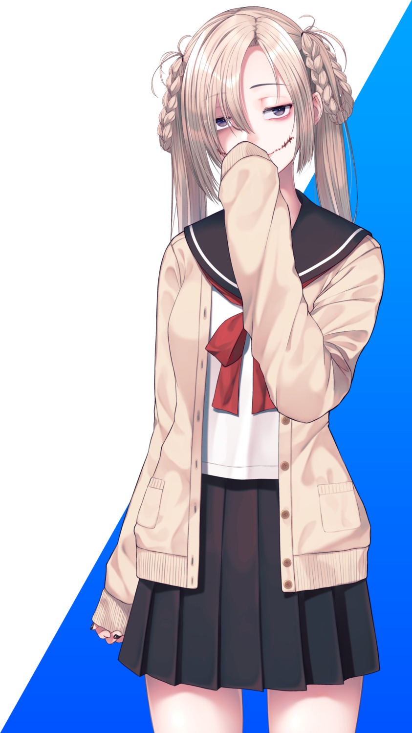 nishinomiya_suzu, seifuku, sweater, urasekai_picnic
