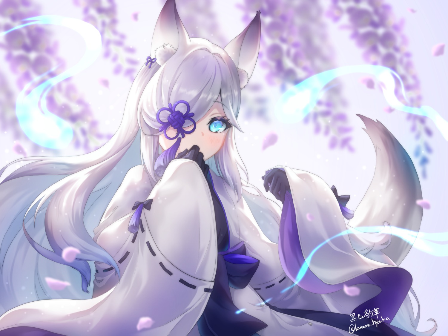 animal_ears, azur_lane, japanese_clothes, kasumi_(azur_lane), kitsune, kurono_hyouka, tail