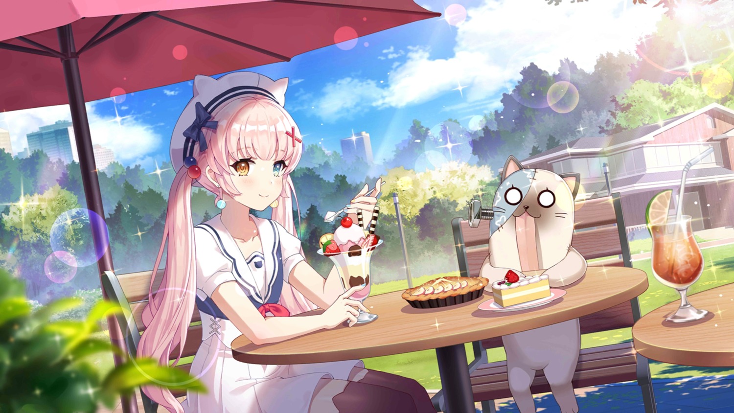 eksistere_kyrenia, girl_cafe_gun, girl_cafe_gun_ii, heterochromia, neko, seifuku, tagme, thighhighs