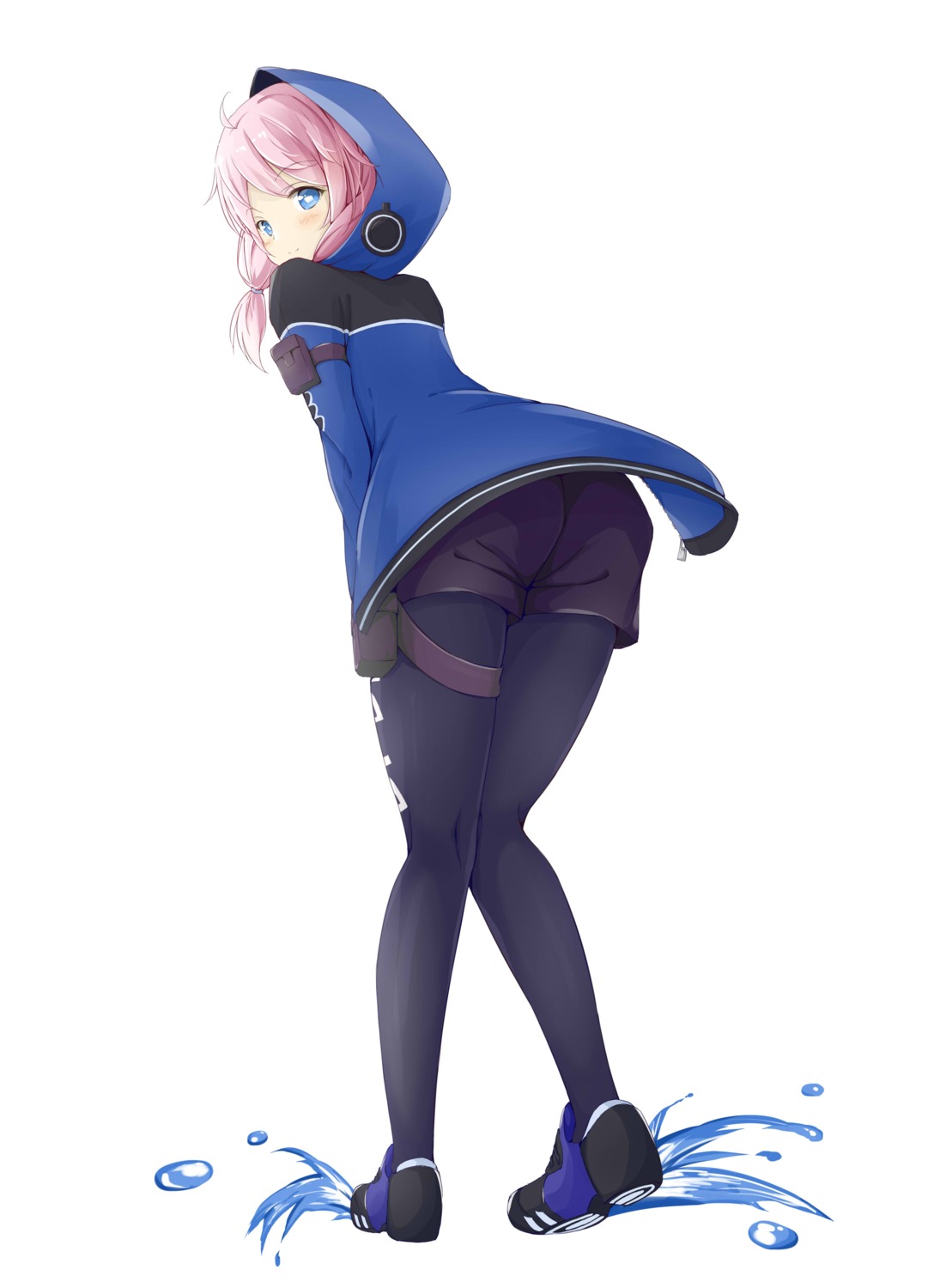 arknights, ass, blue_poison_(arknights), garter, kusunoki_(gwzx5574), pantyhose, shirt_lift