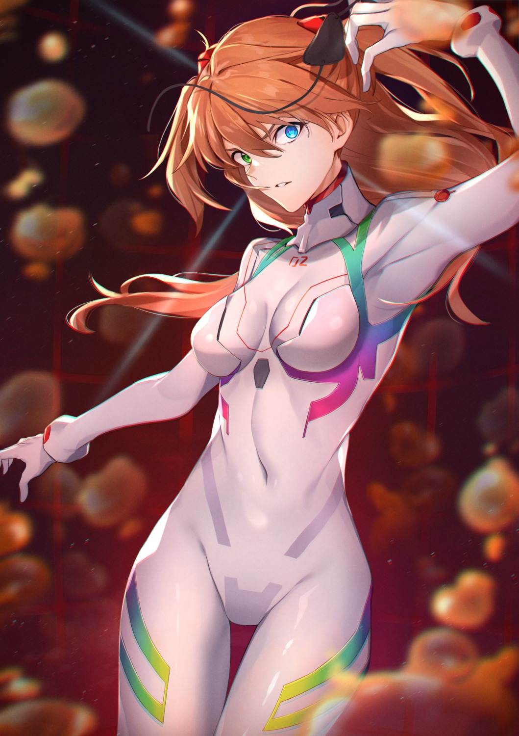 bodysuit, eyepatch, heterochromia, neon_genesis_evangelion, souryuu_asuka_langley, tapioka_(oekakitapioka)