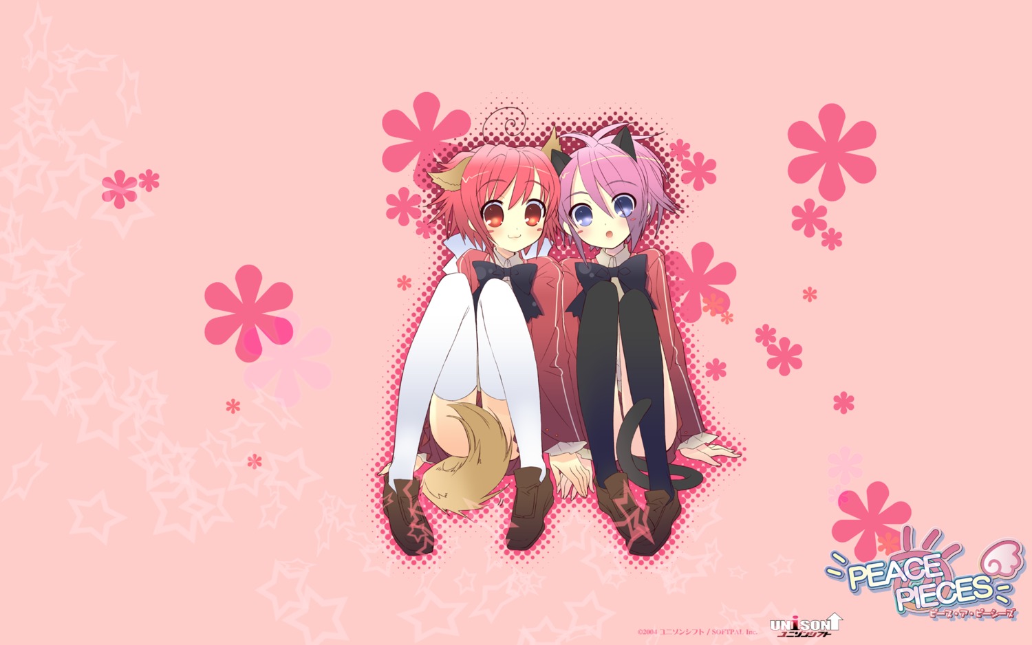 akizuki_nagi, animal_ears, ito_noizi, momose_hikaru, peace@pieces, tail, thighhighs, unisonshift