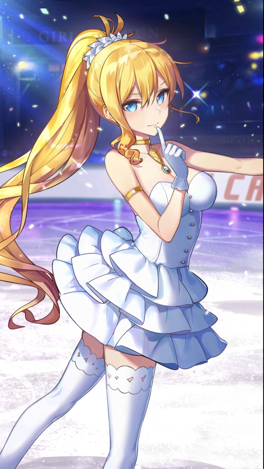 cleavage, dress, girl_cafe_gun, girl_cafe_gun_ii, juno_emmons, no_bra, skirt_lift, tagme
