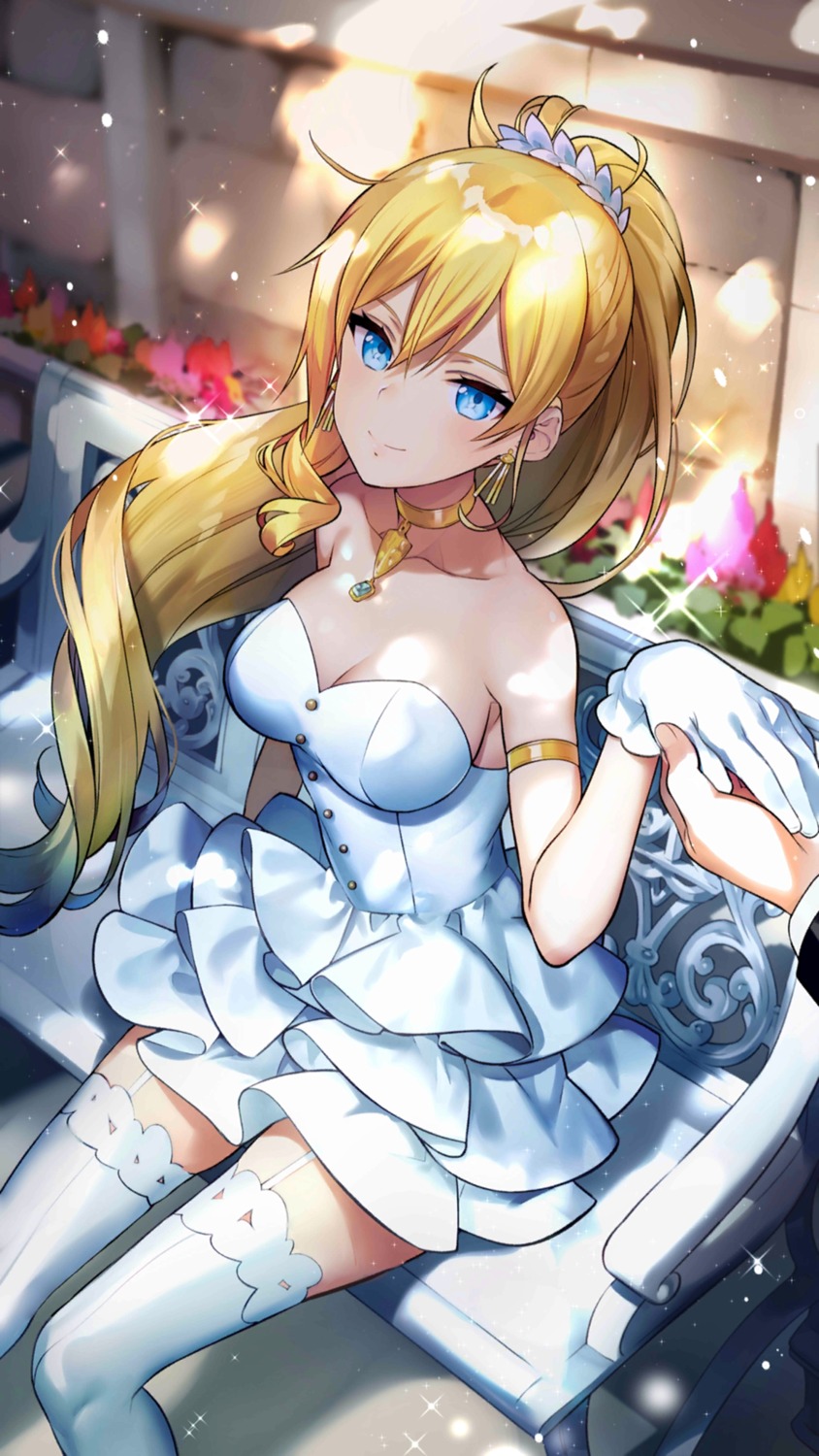 cleavage, dress, girl_cafe_gun, girl_cafe_gun_ii, juno_emmons, no_bra, stockings, tagme