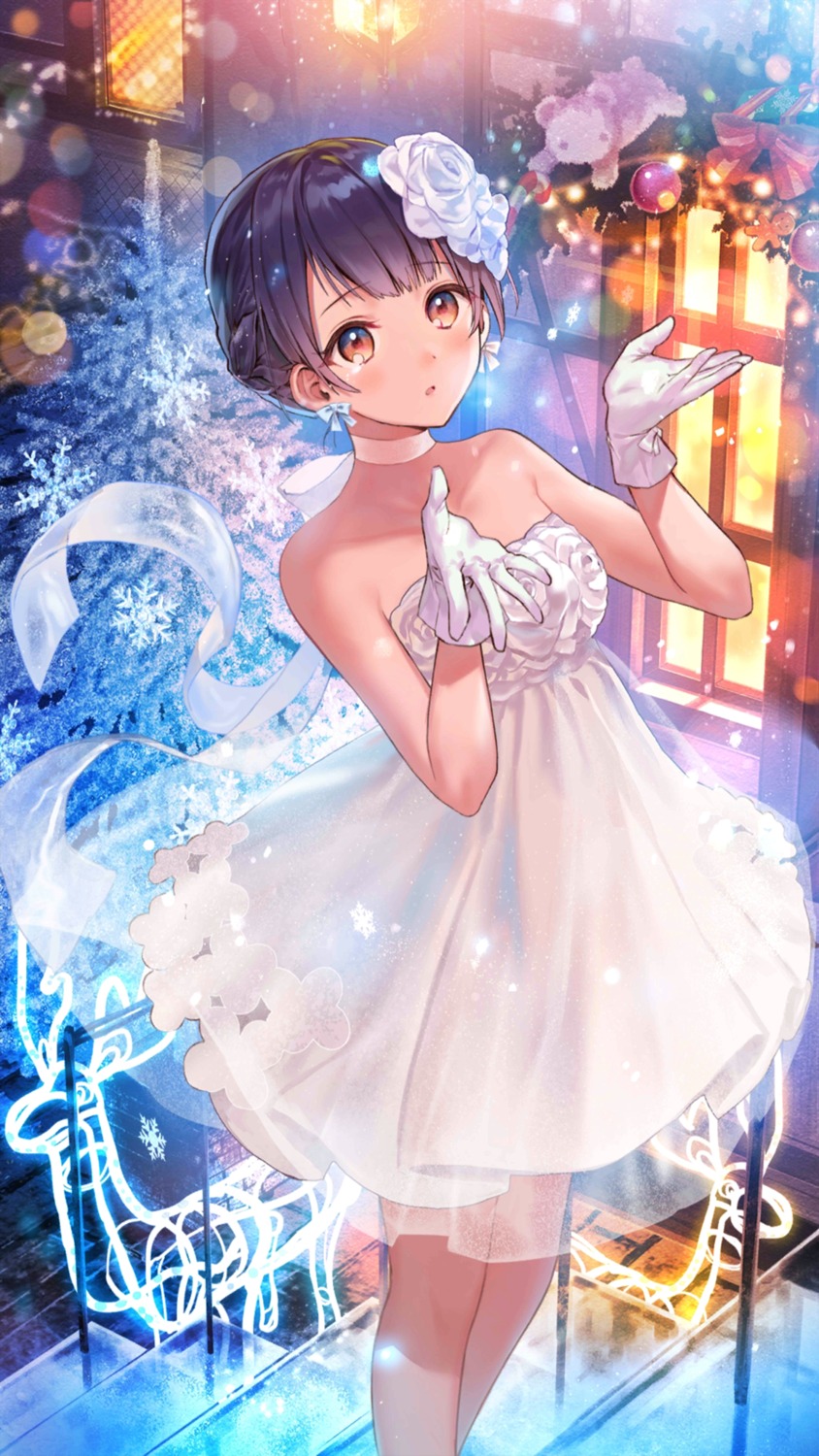 christmas, dress, girl_cafe_gun, girl_cafe_gun_ii, hanekoto, no_bra, see_through, shi_wuyou