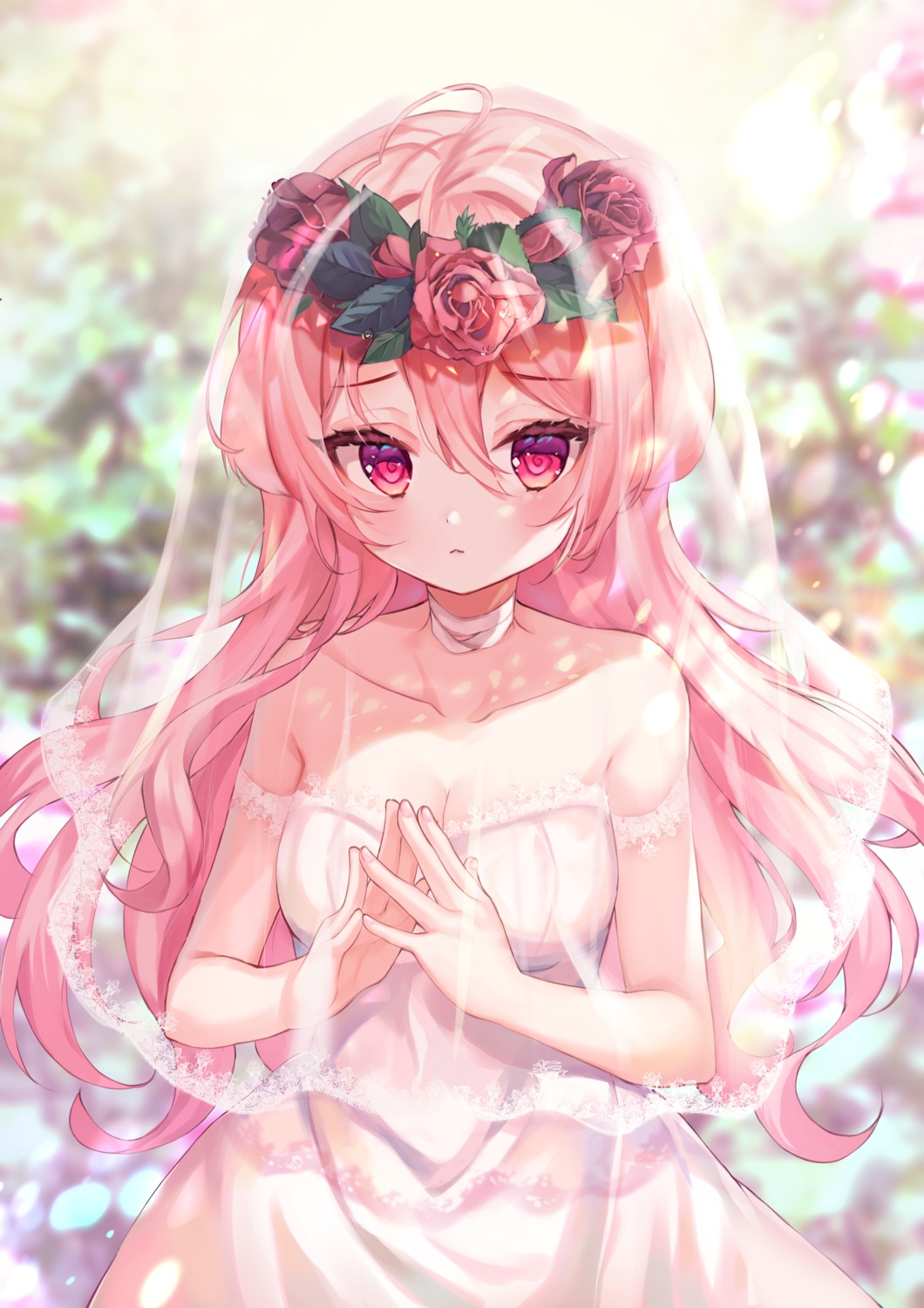 cleavage, dress, no_bra, wedding_dress, yam_(dr_yammy)