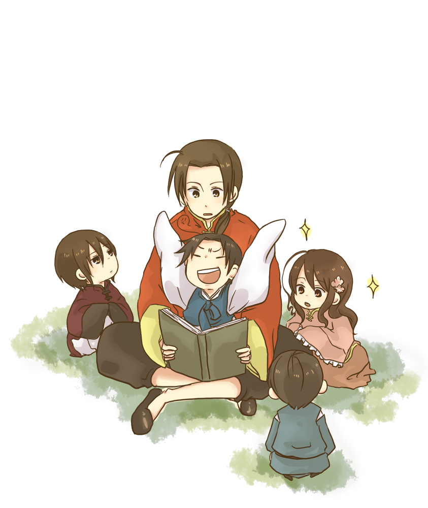 china, hetalia_axis_powers, hong_kong, japan, korea, mokiji, taiwan