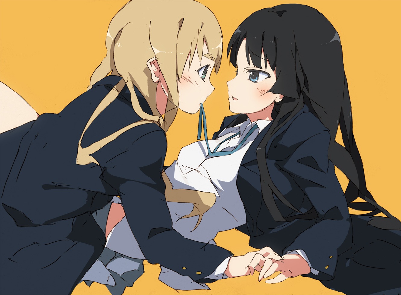 akiyama_mio, k-on!, kitano_yuusuke, kotobuki_tsumugi, seifuku, yuri