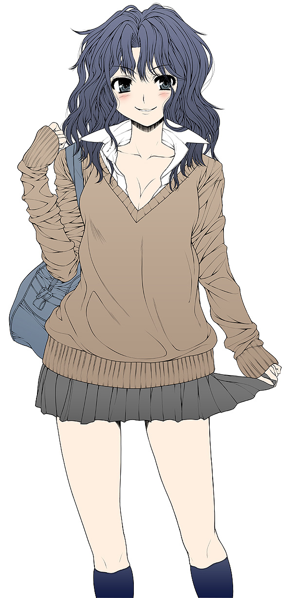 amagami, cleavage, seifuku, tanamachi_kaoru, yoshida_inuhito
