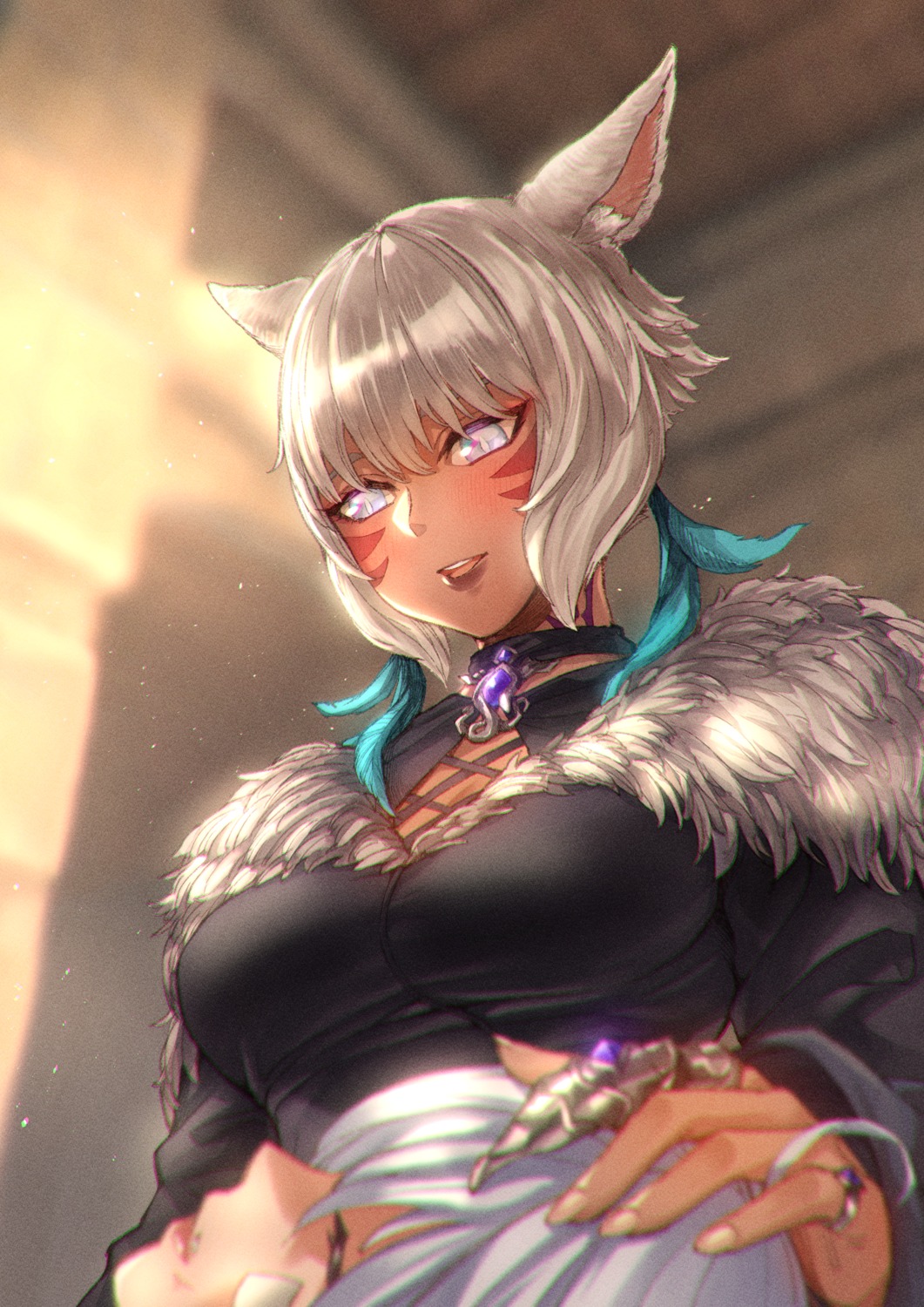 animal_ears, bandaid, final_fantasy, final_fantasy_xiv, haimerejzero, miqo'te, y'shtola