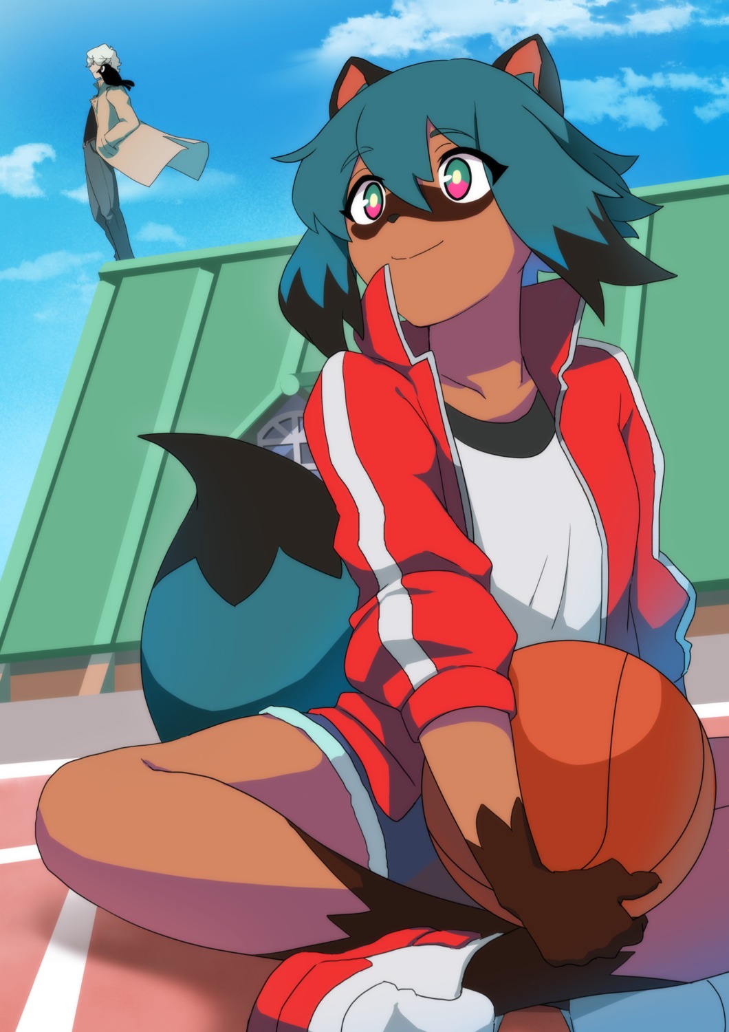 animal_ears, basketball, brand_new_animal, kagemori_michiru, kamiya_ryuu, monster_girl, ogami_shirou, tail