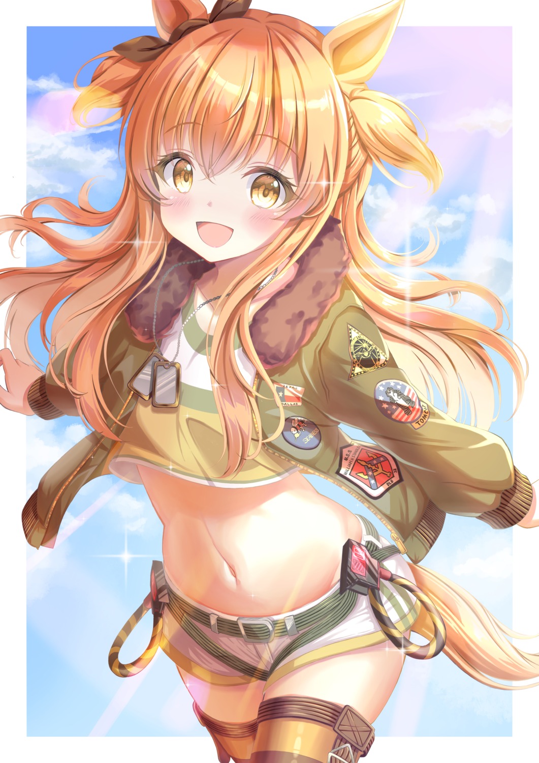 animal_ears, color_pro, mayano_top_gun_(umamusume), thighhighs, uma_musume_pretty_derby, uniform