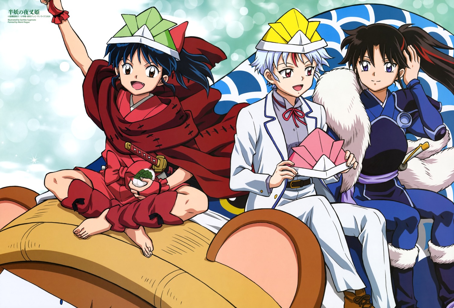 armor, crossdress, hanyou_no_yasha_hime, higurashi_towa, inuyasha, japanese_clothes, moroha_(yashahime), seifuku