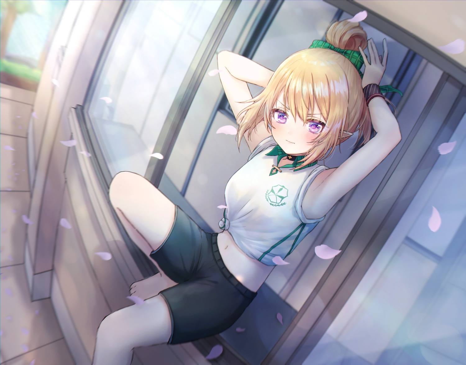 gym_uniform, kuroe_hanako, pointy_ears, princess_connect!, princess_connect!_re:dive, shinzousan
