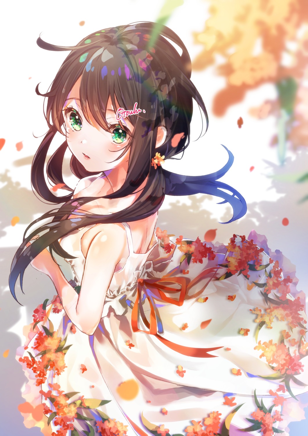 dress, no_bra, otoufu_(gotouhu), skirt_lift, summer_dress