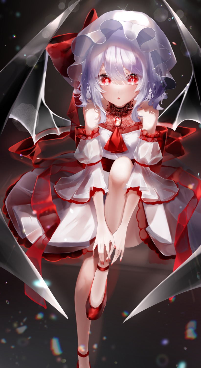 dress, remilia_scarlet, skirt_lift, touhou, wings, yukia_(yukia_777)