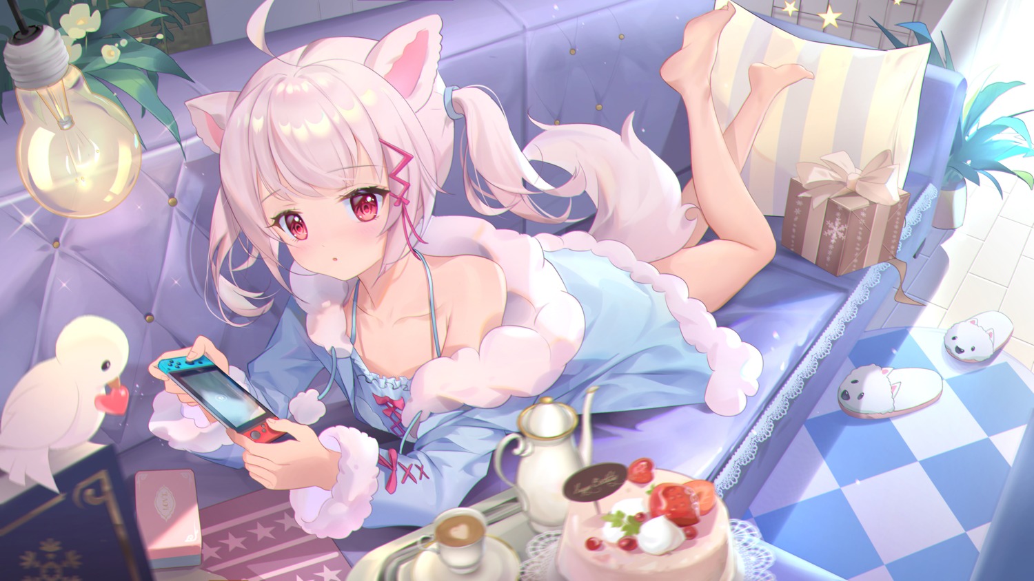 animal_ears, artist_revision, feet, nekomimi, somna, tail