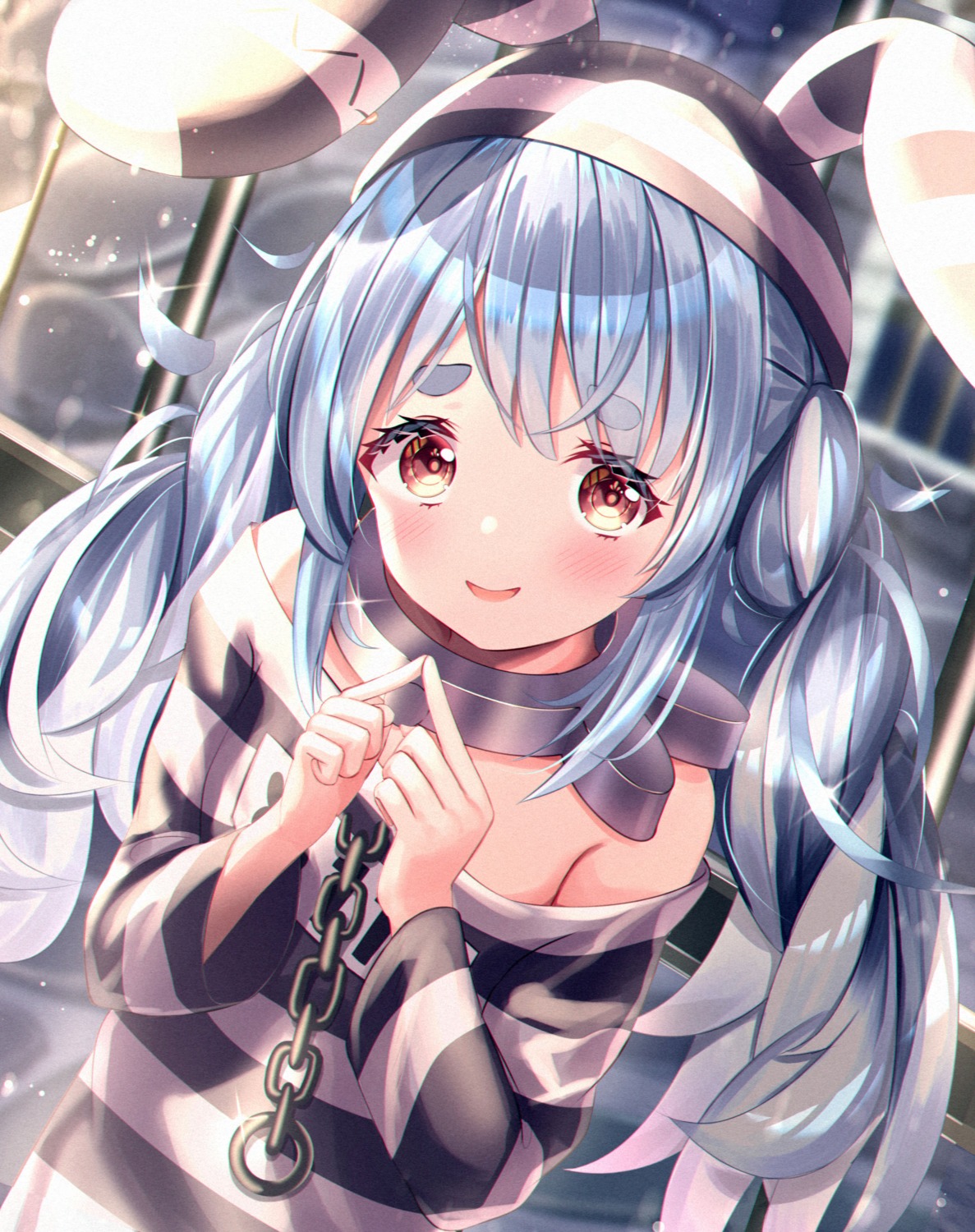 animal_ears, anzu_yotsuba, bunny_ears, hololive, no_bra, usada_pekora