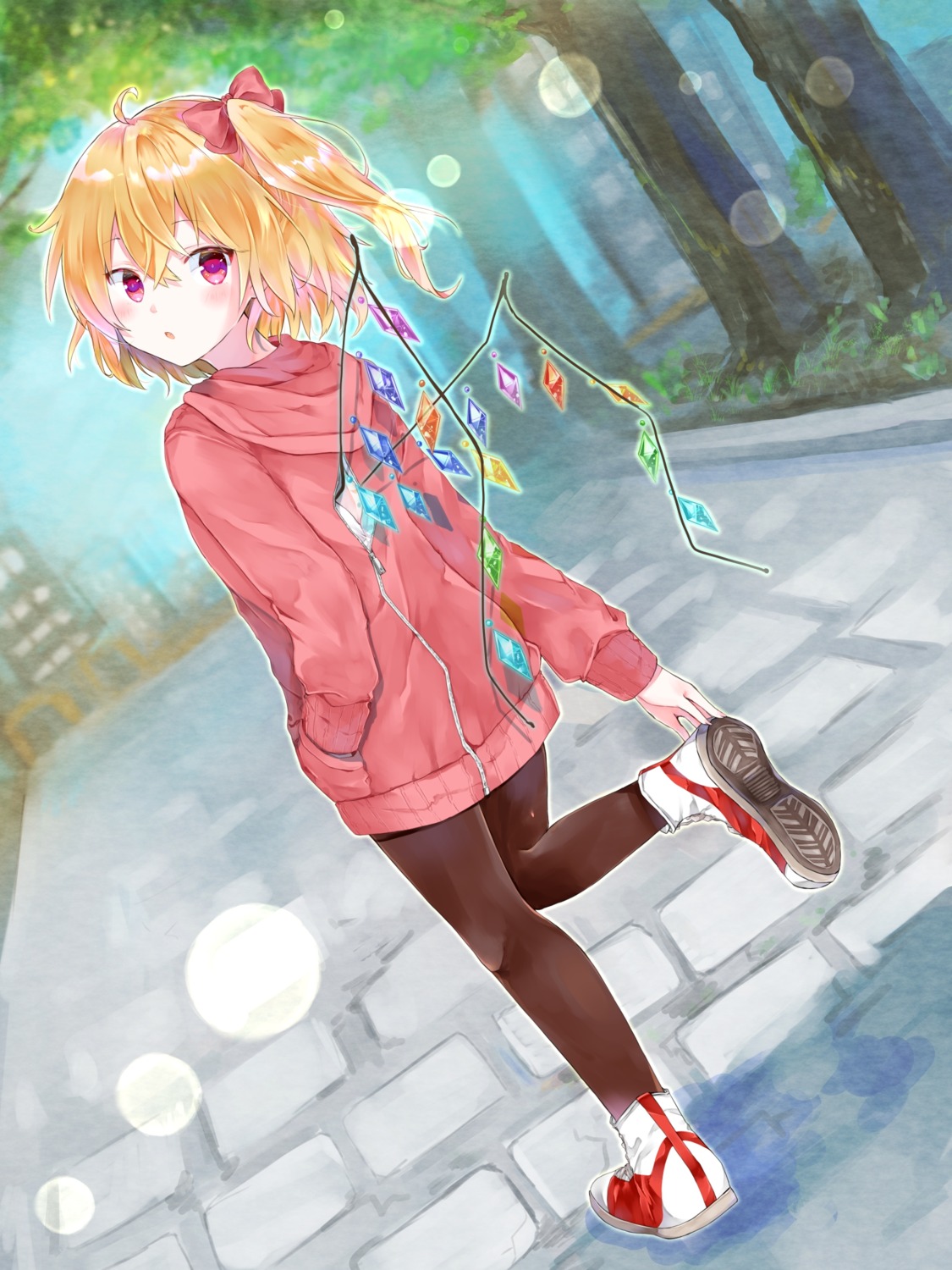 flandre_scarlet, pantyhose, touhou, wings, yurara_(aroma42enola)