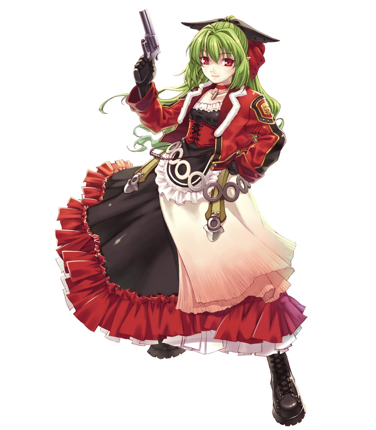blazing_souls, dress, elf, gun, hirano_katsuyuki, lisa_(blazering_souls), lolita_fashion, pointy_ears