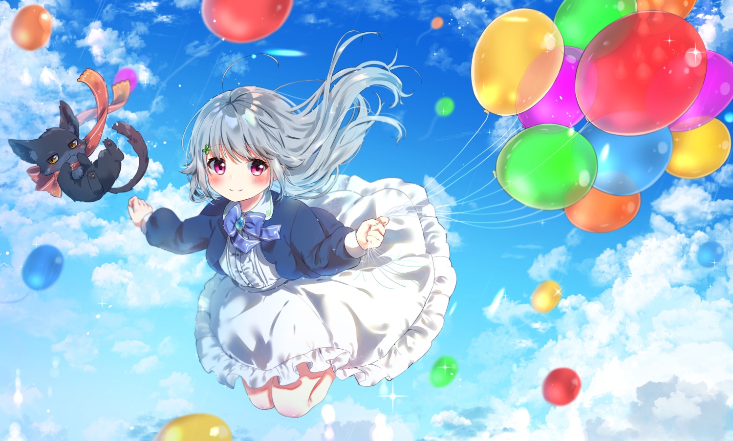 dress, lolita_fashion, michiru_donut, neko, skirt_lift