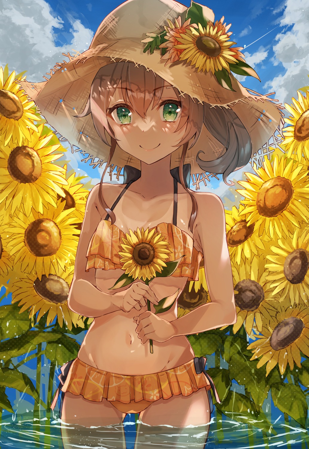 bikini, haru_yu, hololive, natsuiro_matsuri, swimsuits, tan_lines, wet