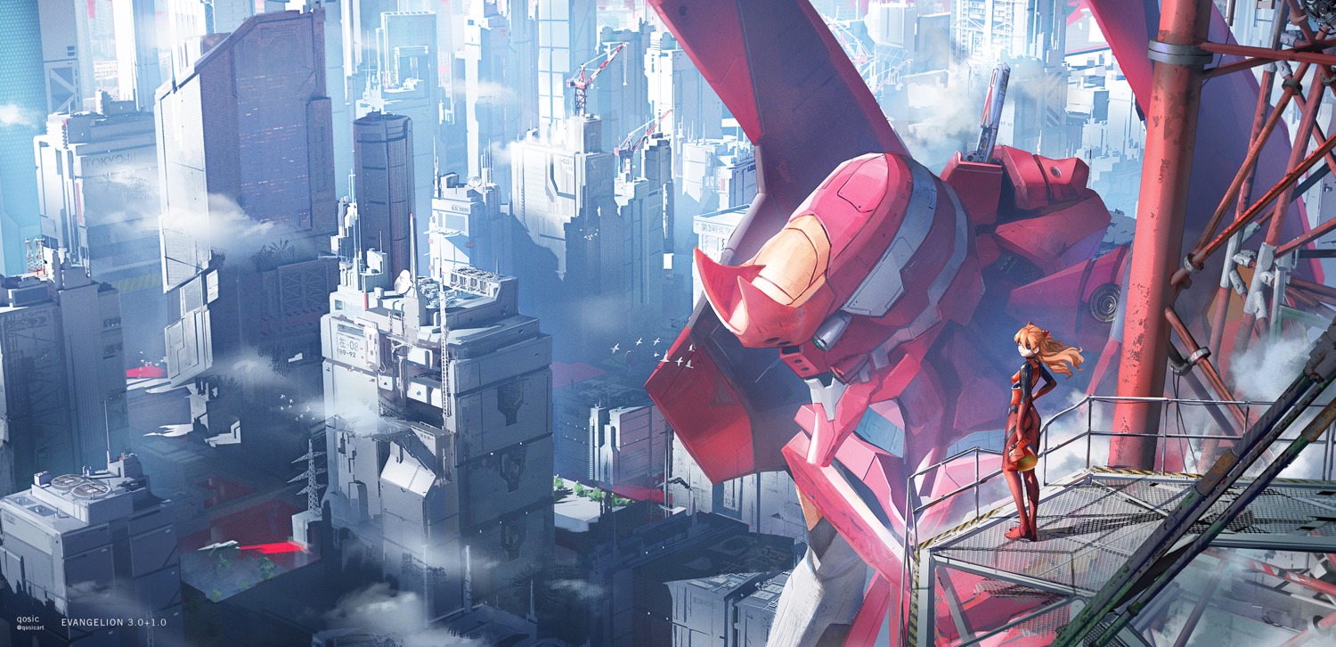 ass, bodysuit, eva_02, eyepatch, mecha, neon_genesis_evangelion, qosic, souryuu_asuka_langley