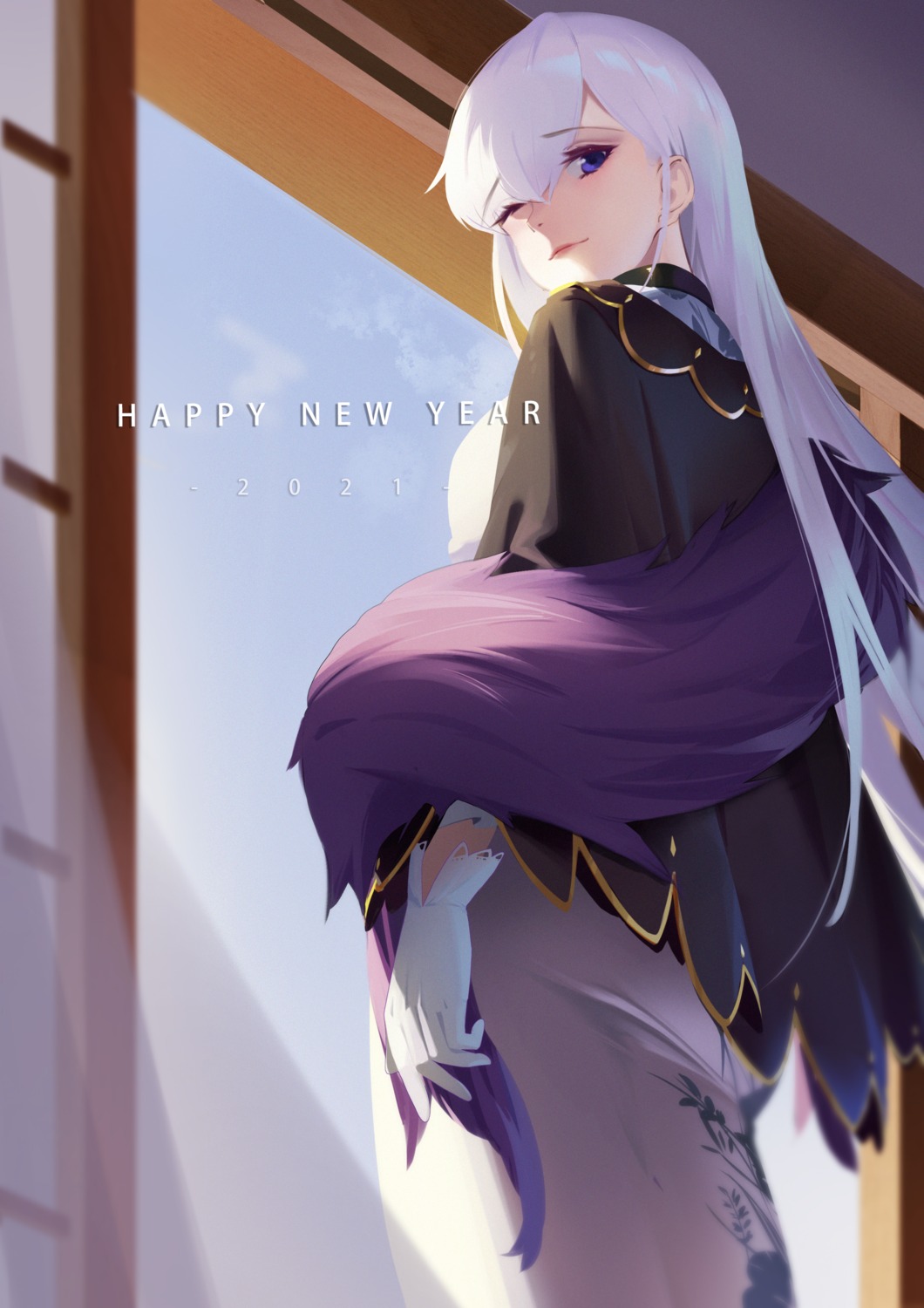 azur_lane, belfast_(azur_lane), japanese_clothes, kan_bu_jian_de_feng